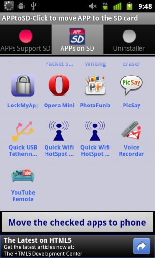 APP to SD / APP2SD Screenshot