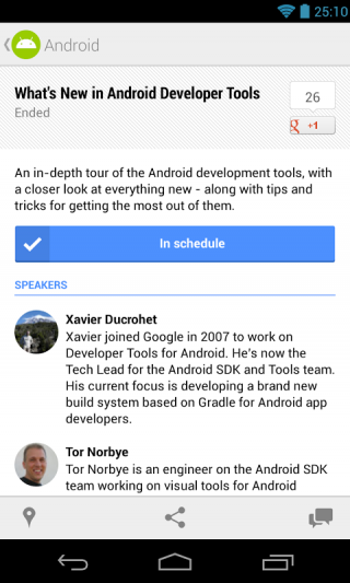 Google I/O 2013 Screenshot