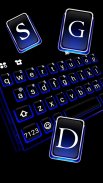 Blue Black Tema de teclado screenshot 0