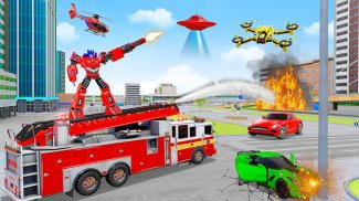 911 Feuerwehrauto Real Robot Transformation Spiel screenshot 5