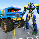 US Police Monster Truck Transform Robot War Games Icon