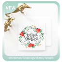 Christmas Greetings Mitten Wreath