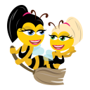 2 Bees and a Broom Icon