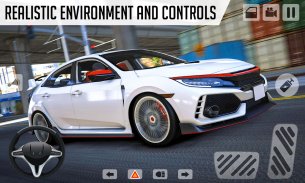 sürüklenen ve sürüş simülatörü: Honda Civic oyunu screenshot 4