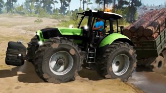 Drive Tractor Trolley Offroad 2021:3D Cargo Games screenshot 3