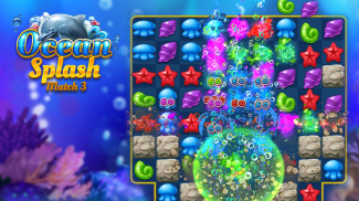 Ocean Splash Match-3: juegos de puzzle gratis screenshot 2