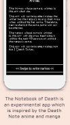The Notebook of Death | An anime inspired app screenshot 4