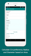 Circle Calculator - Area, Circumference, Radius screenshot 2