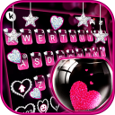 Pink Heart Glass Teclado