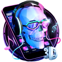 3D DJ Skull & Rock Music Theme Icon