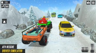 Snow ATV Quad Bike Ambulance Rescue Game screenshot 3