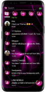 SMS tema esfera rosa 💕 negro screenshot 4