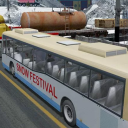 Schneefest Hügel Touristenbus Icon