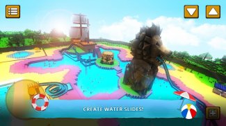वाटर पार्क क्राफ्ट GO: Waterslide बिल्डिंग साहसिक screenshot 1