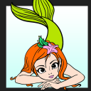 Mermaid Coloring Book Icon