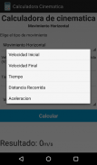 Calculadora Física | Cinemática screenshot 3