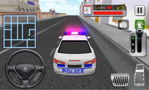 3D ขับรถตำรวจบ้า screenshot 2