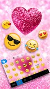 Pink Glitter Heart Keyboard Theme screenshot 2