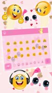 Cute Kawaii Kitty Pink Bow Keyboard Theme screenshot 4