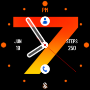 Hybrid Orange Fire Watch Face screenshot 1