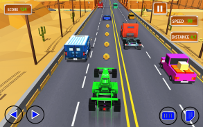 Blocky Car Highway Racer: Traffic Racing Game screenshot 5