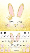 Gold Glitter Bunny Keyboard Theme screenshot 0