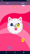 Cute Kitty Clock Wallpaper screenshot 2