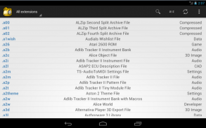 File Extensions list screenshot 4