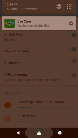 blue light filter for eye care apk