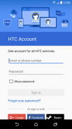 HTC-Konto—Dienste Anmeldung screenshot 0