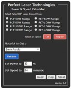 Laser Power & Speed Calculator screenshot 1