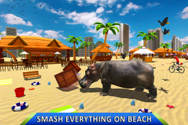 Wild Hippo Beach Attack Jungle Simulator screenshot 8