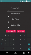 Calculator Volt/Amp/Watt/Ohm screenshot 2