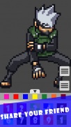 Pixel Art Kakashi Coloring screenshot 0