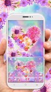 Lovely Flower Heart Tema Papan screenshot 2