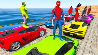 Superhero Car Stunt GT Racing screenshot 2