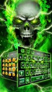 Green Flame Skull Keyboard theme screenshot 2