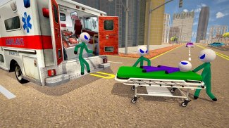 Stickman Salvare Ambulanza Guidare screenshot 4