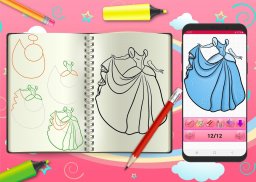 Learn To Draw Princess Dress Step By Step screenshot 0
