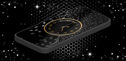 Black HD Clocks Live Wallpaper