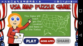 USA MAP 50 States Puzzle Game screenshot 0