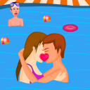 Swimming pool kissing - Lovers kissing game