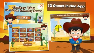 Cowboy Kids First Grade Games screenshot 1