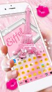 Pinky Bow Paris Eiffel Tema de screenshot 3