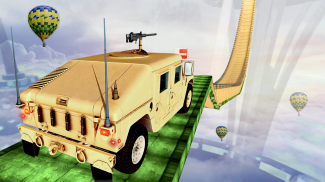 Ramp Mega Army Jeep Stunts Racing: Impossible Game screenshot 0