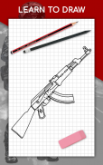 วิธีการวาดอาวุธทีละขั้นตอนวาดบทเรียน screenshot 18