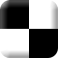 Preto  e branco do jogo  piano Icon