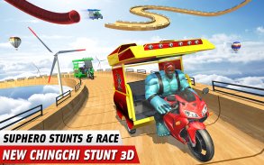 Superhero Tuk Tuk Rickshaw: Stunt Driving Games screenshot 3