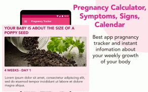 Pregnancy calculator, symptoms screenshot 4