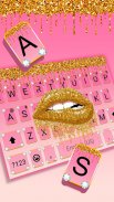 Golden Sexy Lips Keyboard Them screenshot 3